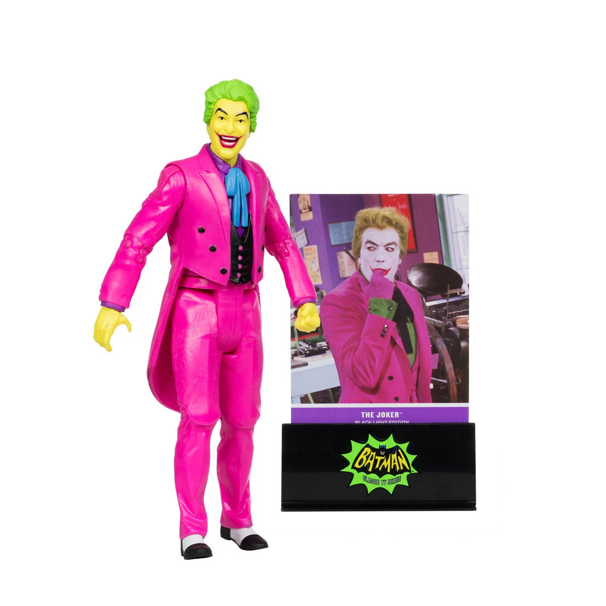 DC Retro The Joker Batman: Classic TV Series Black Light Gold Label 6-Inch Action Figure - Entertainment Earth Exclusive