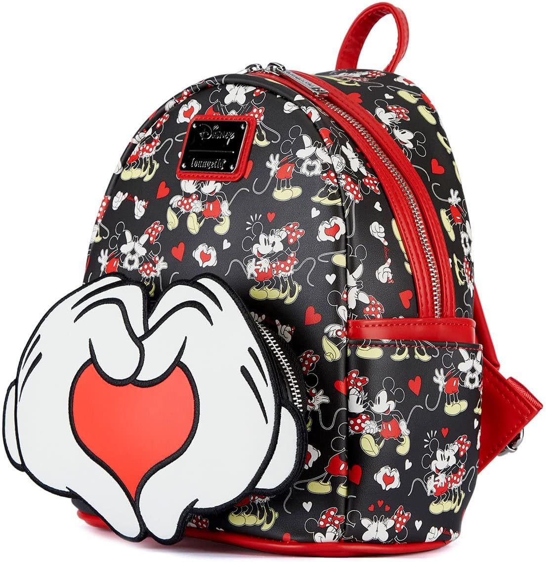 Loungefly Disney Mickey and Minnie Heart Hands Mini Backpack