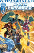 Comic book cover featuring four superhero characters with Valiant logo