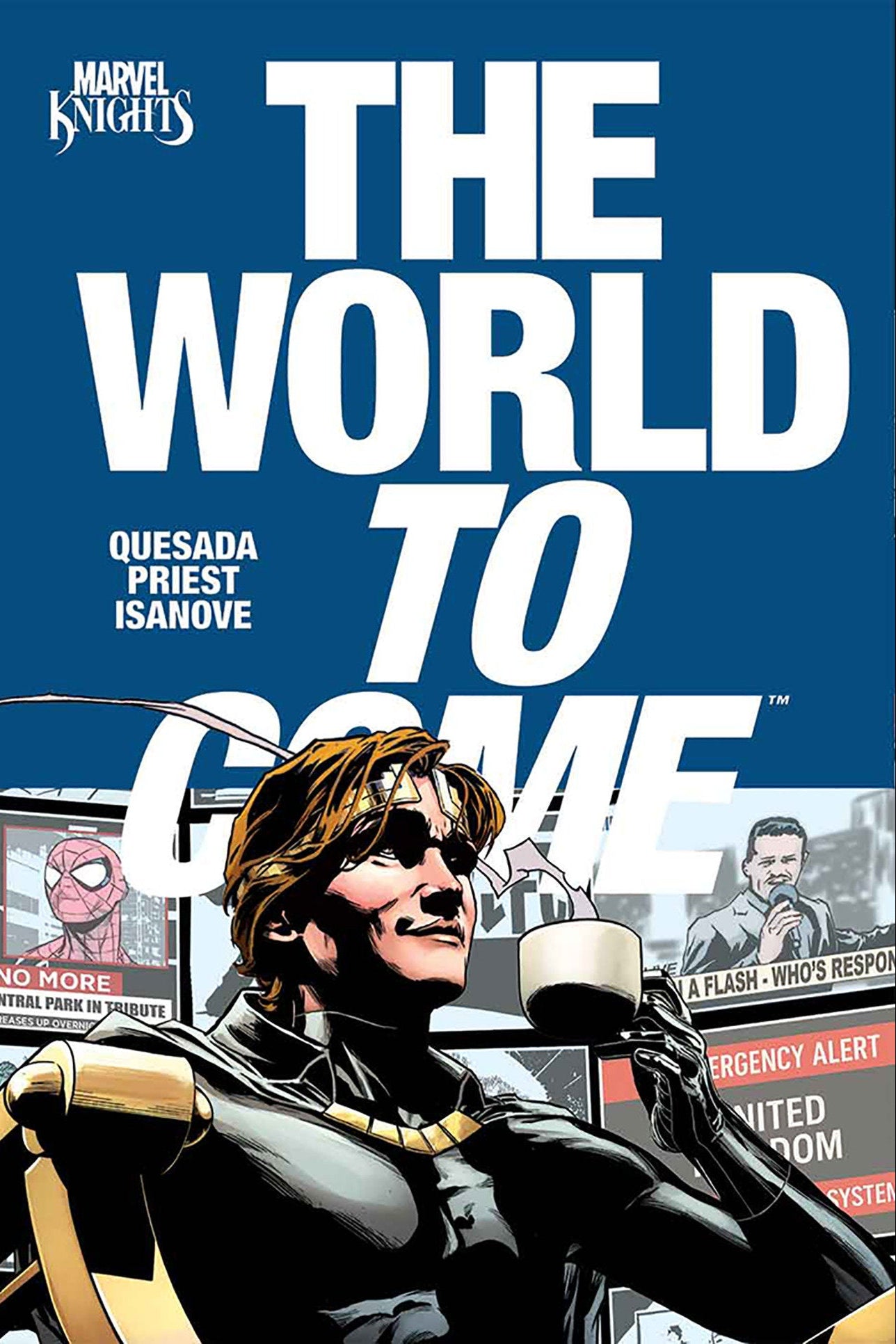Comic book cover with superhero character and Marvel branding