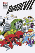 Comic book cover featuring various superhero characters with 'Daredevil' prominently displayed.