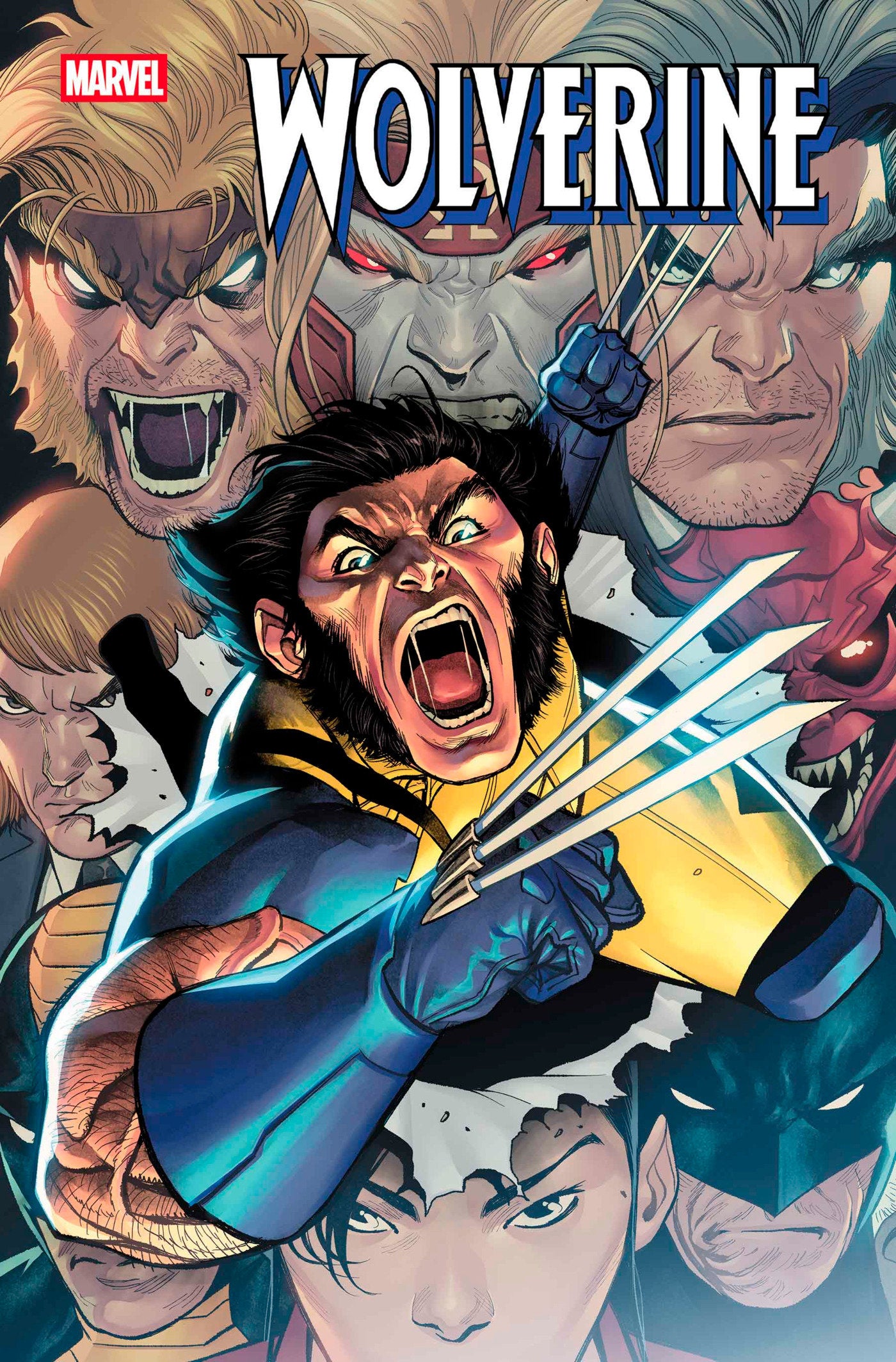 Comic book cover featuring Wolverine with a dynamic pose and other characters in the background.