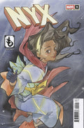 Comic book cover featuring a character with wings and colorful outfit against a starry background