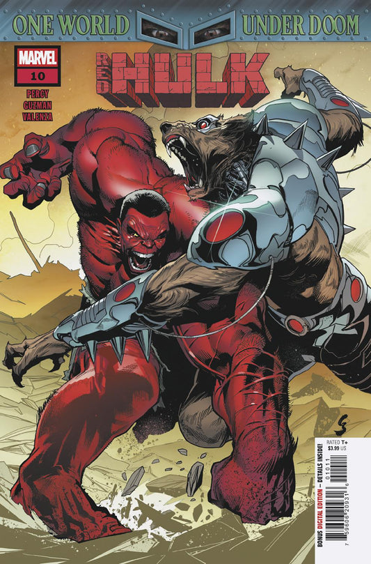 Comic book cover featuring two characters in a fight, with 'Red Hulk' and 'Hulk' visible.