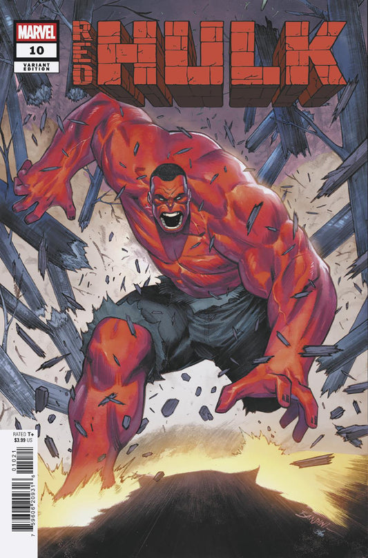 Comic book cover featuring a red superhero in action pose with 'Red Hulk' title.