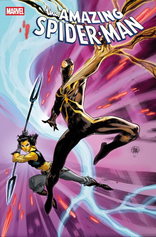 Comic book cover featuring 'The Amazing Spider-Man' with a superhero in action pose.