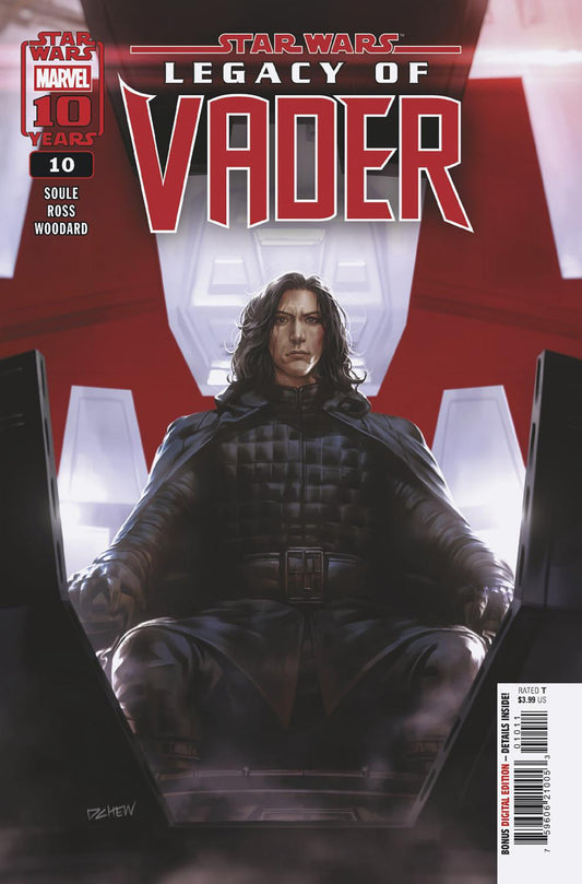 Comic book cover of 'Star Wars: Legacy of Vader' featuring a character in a dark suit.