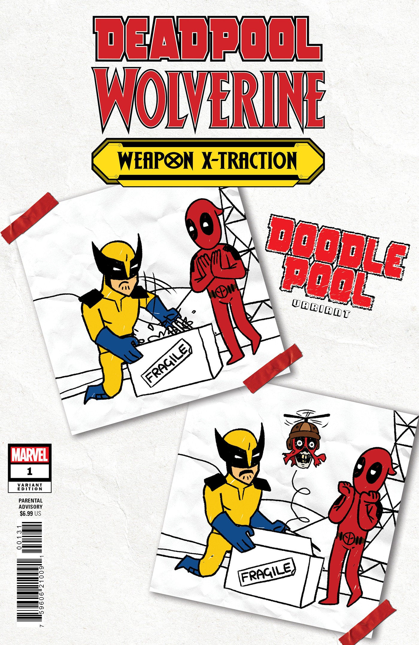 Deadpool/Wolverine: Weapon X-Traction #1 Doodlepool Variant