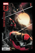 Comic book cover of 'Ultimate Wolverine' with a superhero in a red and black suit.