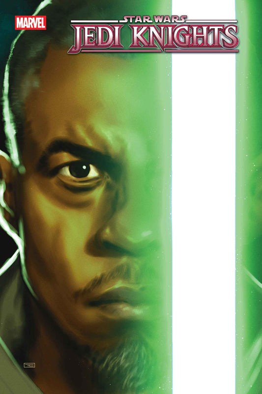 Comic book cover featuring a Jedi Knight with a green glow, Marvel logo, and 'Star Wars Jedi Knights' text.