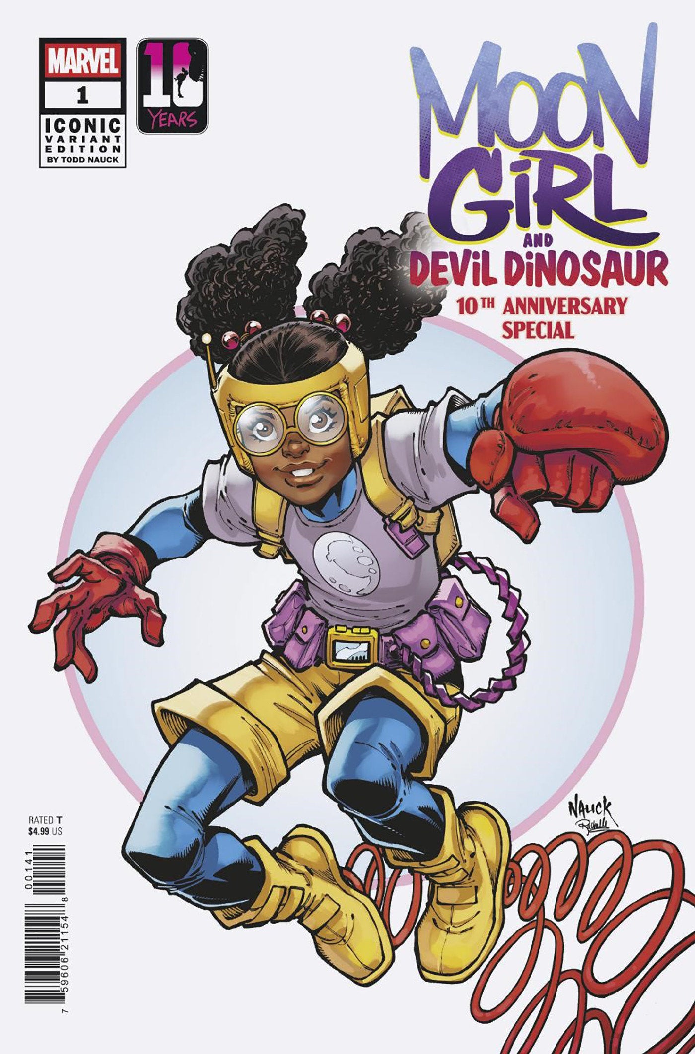 Comic book cover featuring Moon Girl and Devil Dinosaur with Marvel logo and text.
