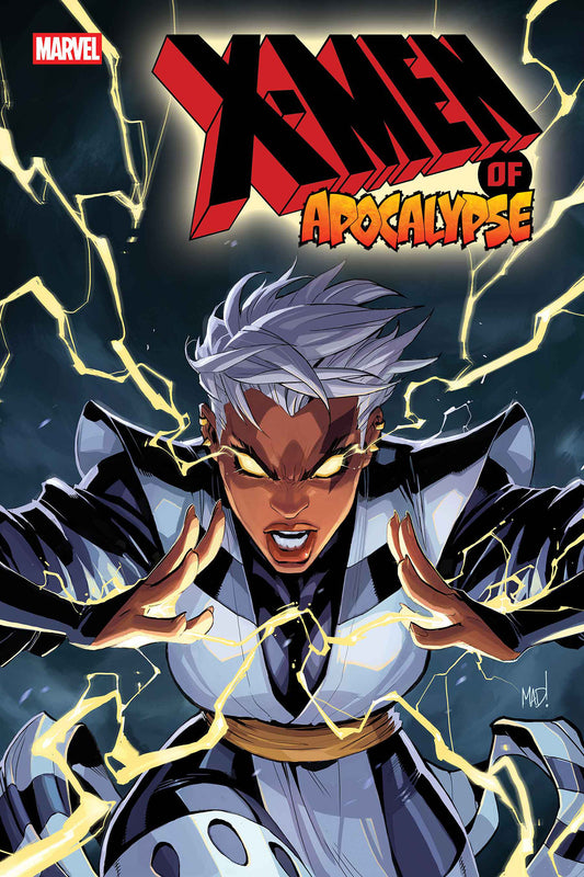 Comic book cover featuring a superhero with lightning effects and 'X-Men: Days of Apocalypse' title.
