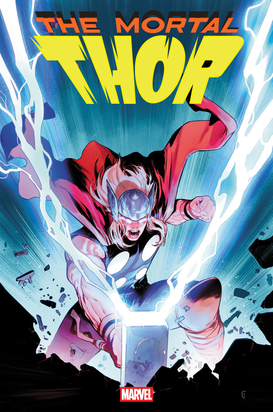 Comic book cover of 'The Mortal Thor' with a superhero in a dynamic pose.