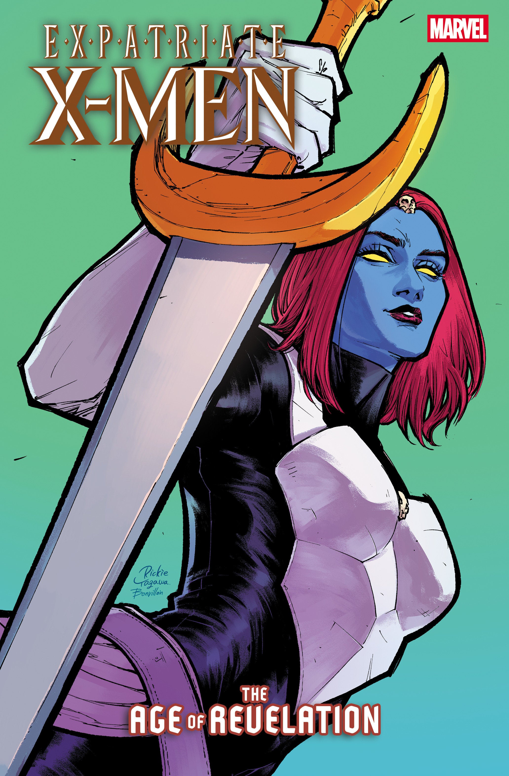 Comic book cover featuring a character with a sword, titled 'Expatriate X-Men: The Age of Revelation'.
