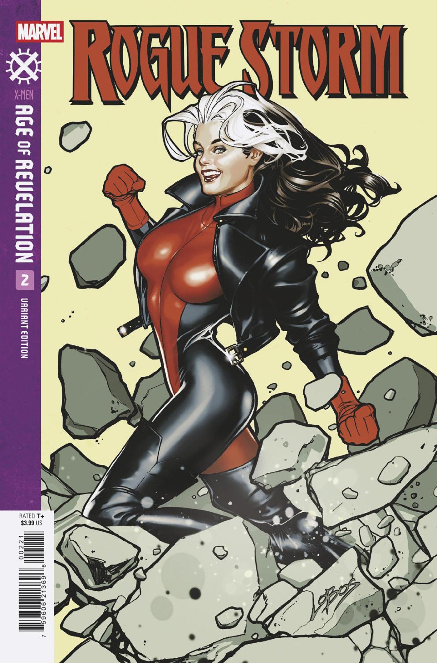 Comic book cover featuring Rogue from Marvel Comics in a dynamic pose.