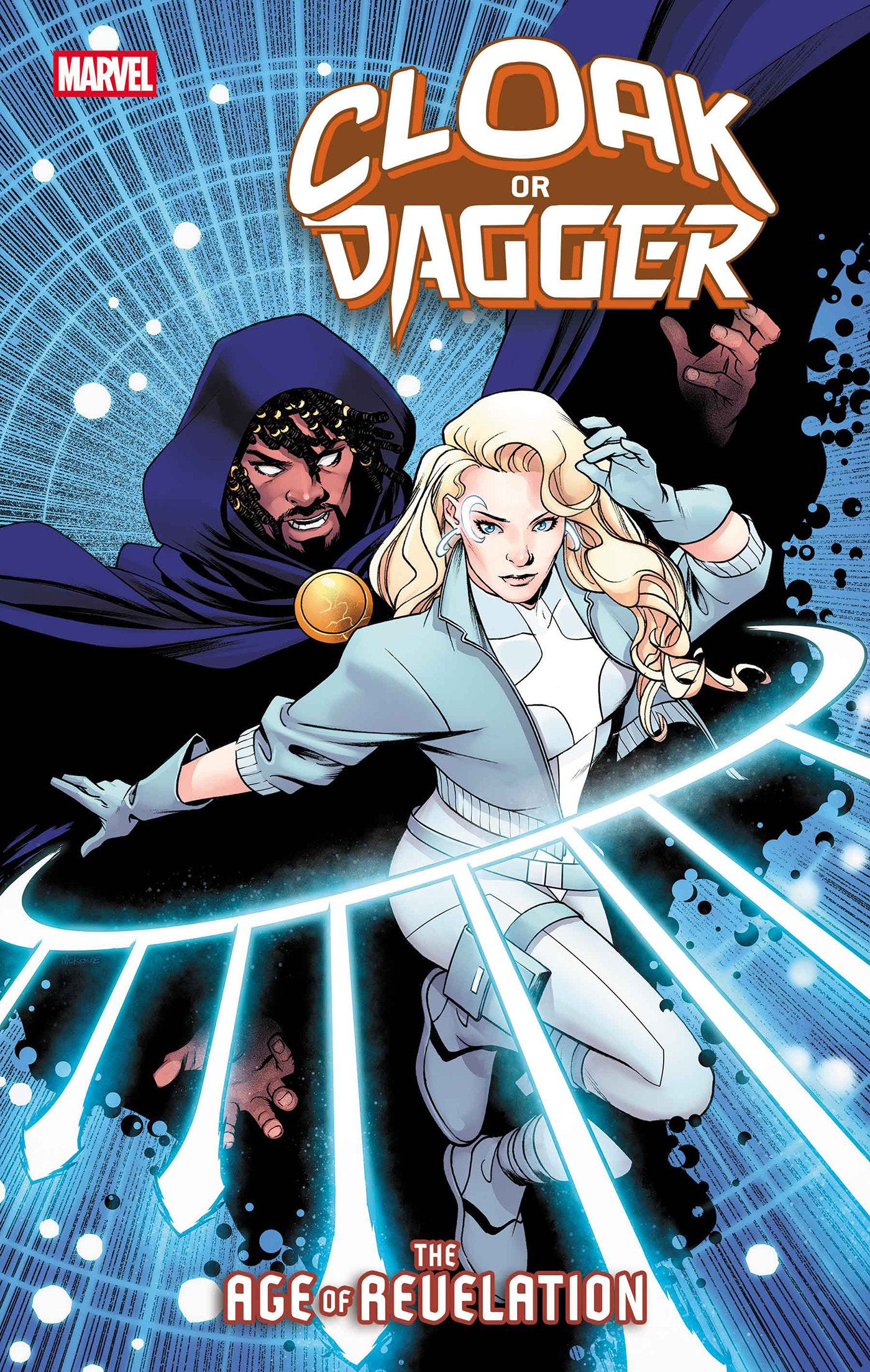 Comic book cover featuring two characters with the title 'Cloak or Dagger' from Marvel.