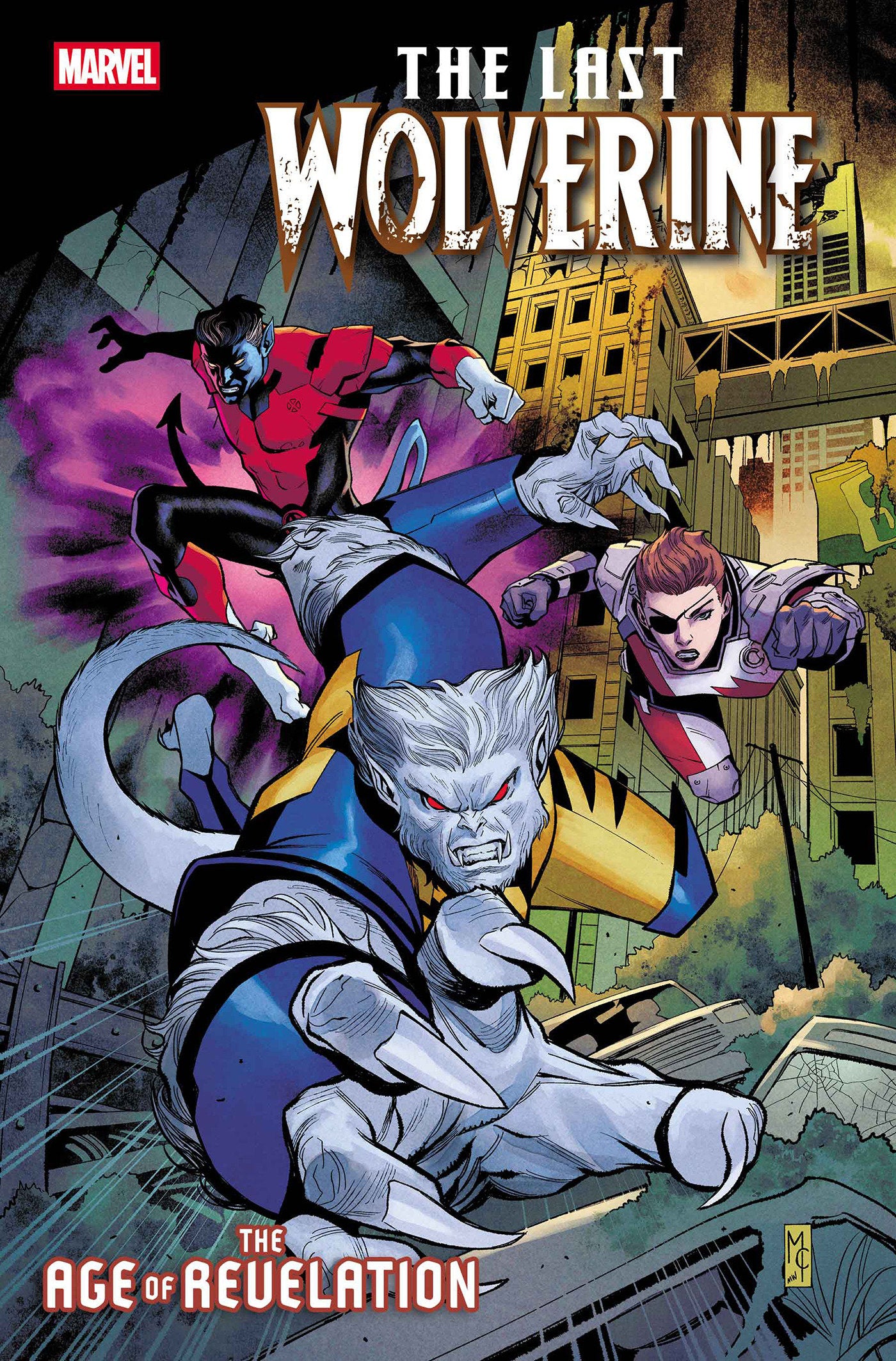 Comic book cover featuring a superhero in a dynamic pose with 'Marvel' logo and title text.