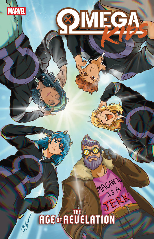 Comic book cover featuring the Omega Kids with a blue background