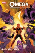 Comic book cover featuring Marvel's Omega Kids with a bright yellow background