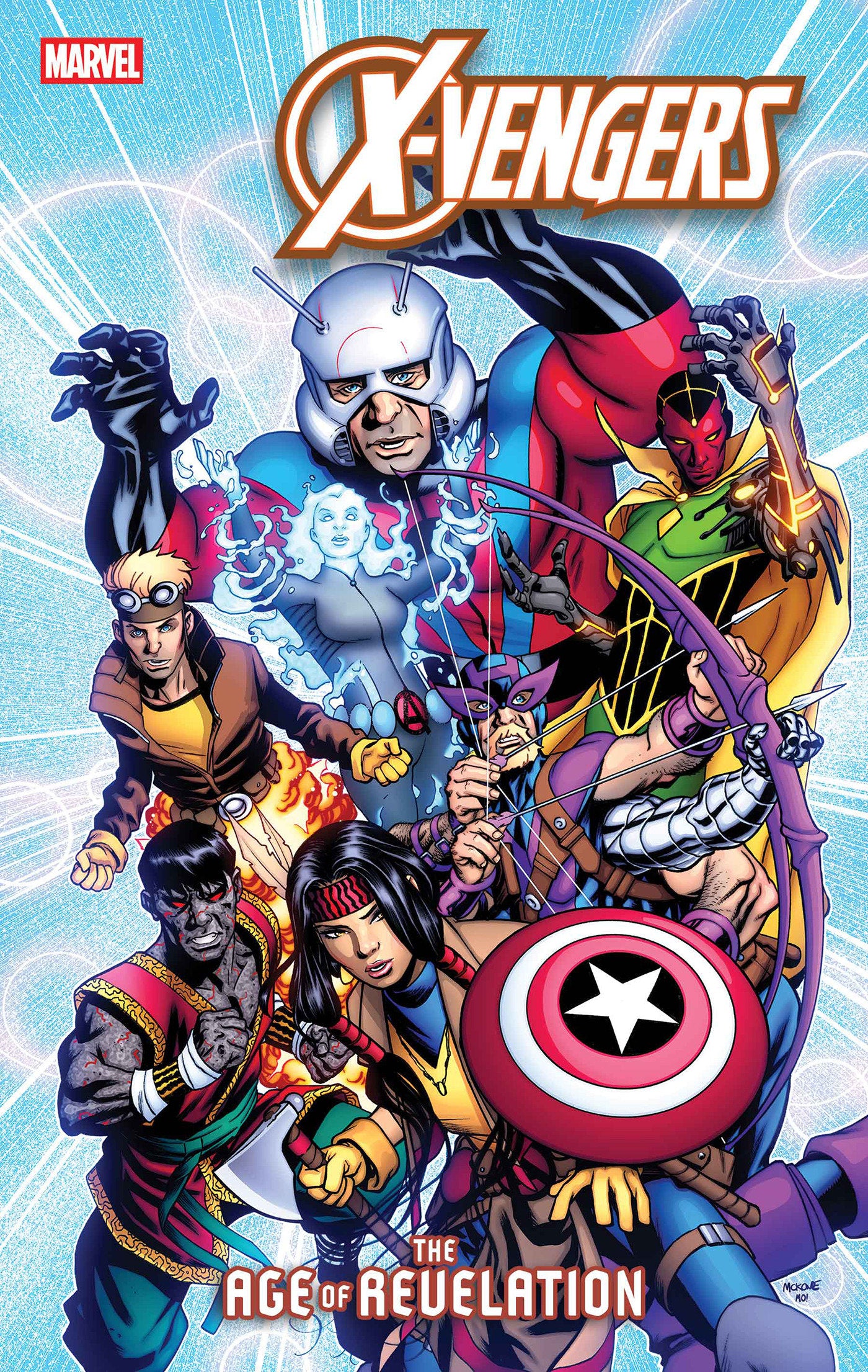 Cover of 'X-Vengers: Age of Revelation' featuring superhero characters with Marvel logo.