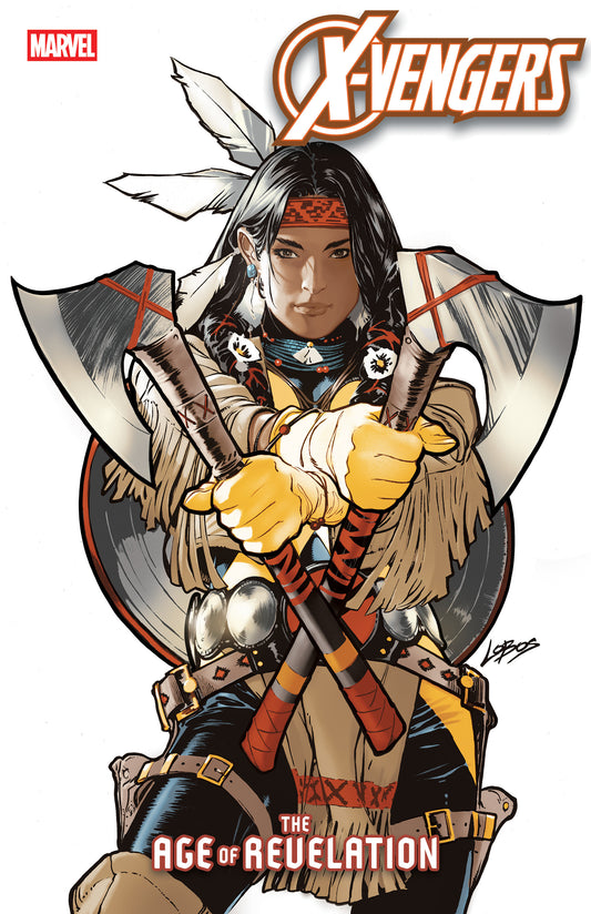 Comic book cover featuring a character from 'X-Vengers' with axes, Marvel logo, and 'Age of Revelation' text.