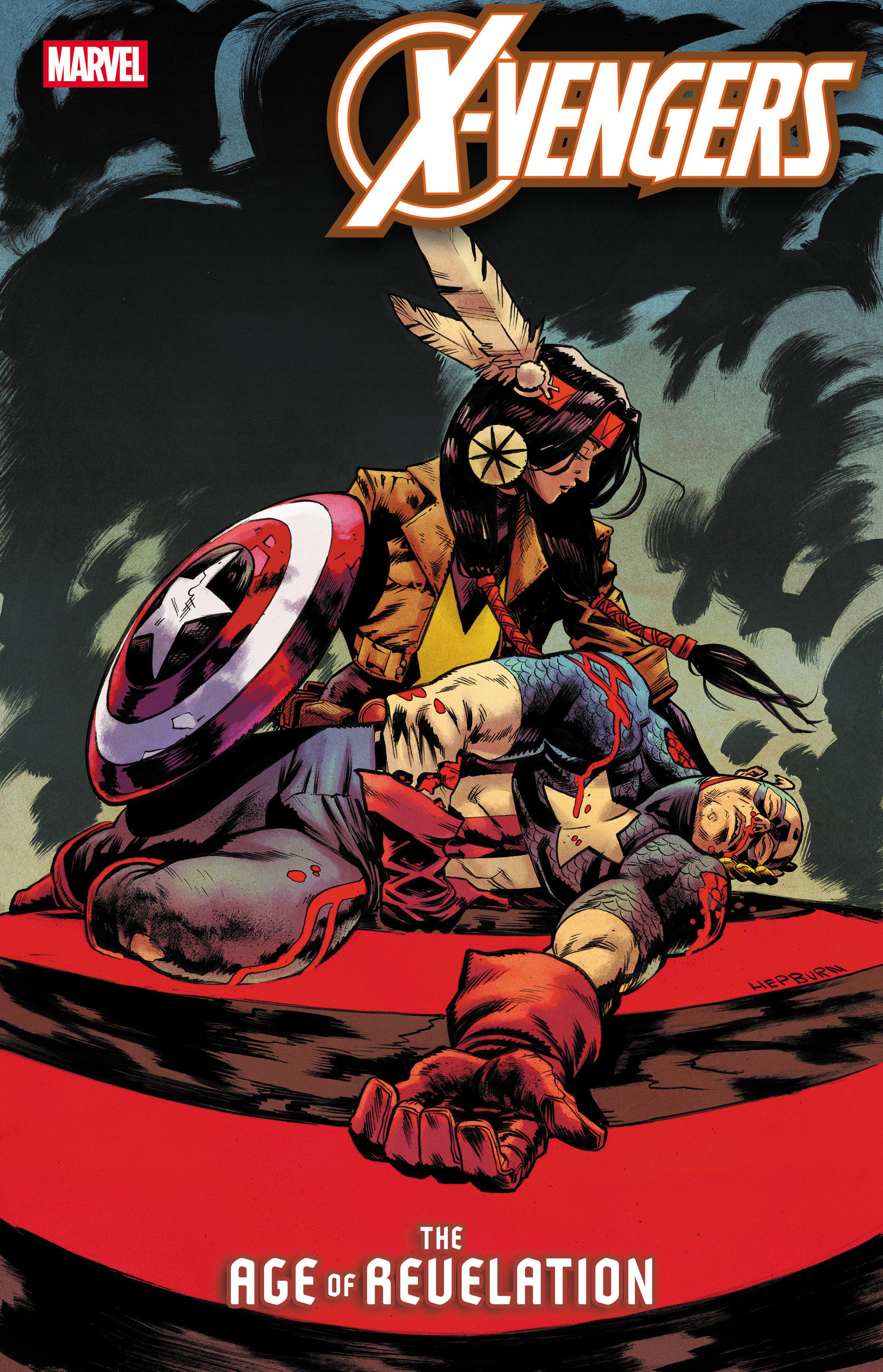 Comic book cover featuring X-Men and Avengers characters with 'X-Vengers' title.