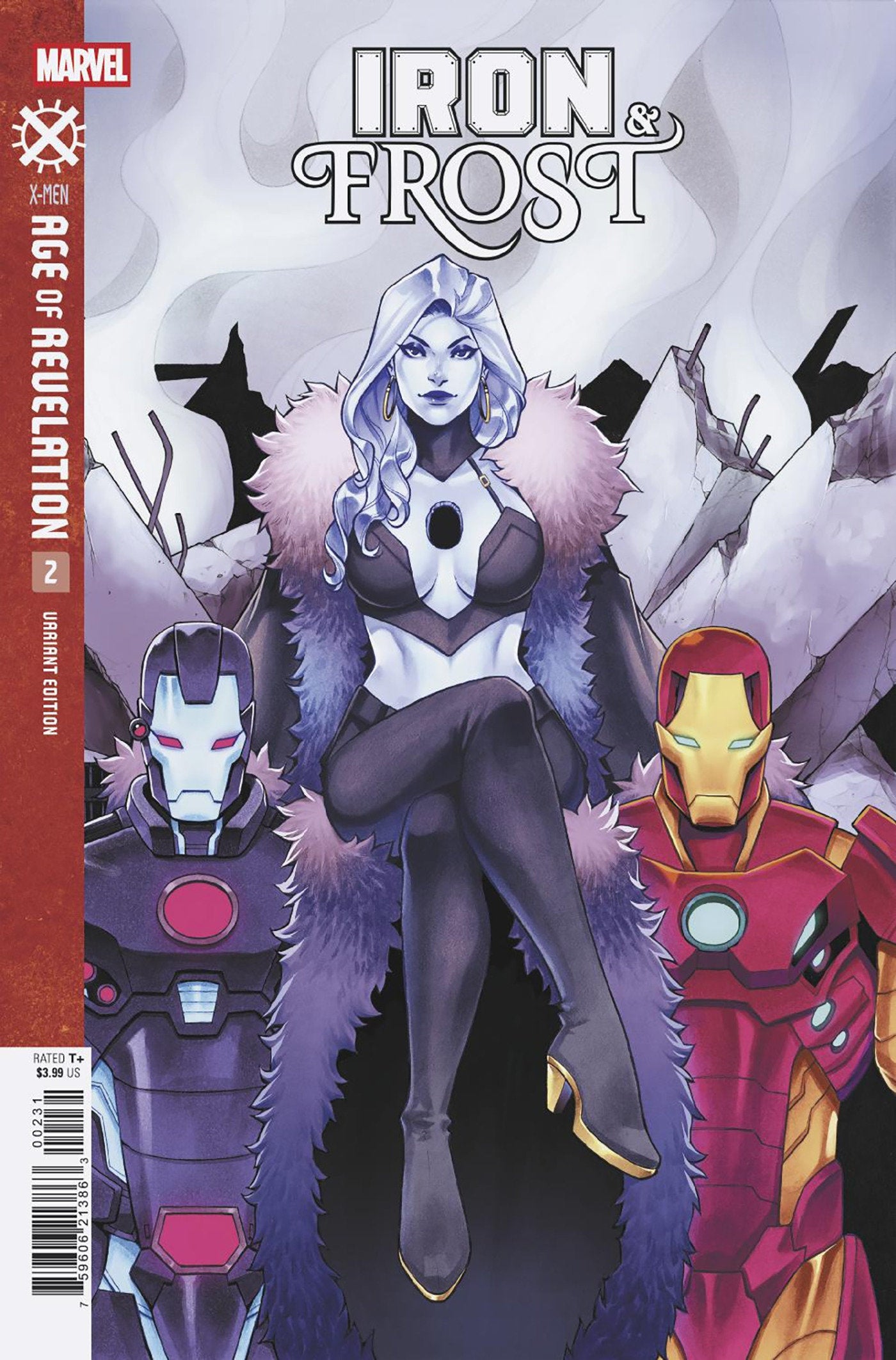 Comic book cover featuring Iron and Frost with Marvel logo
