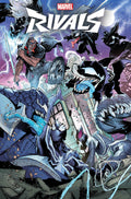 Comic book cover featuring Marvel characters in action with 'Marvel Rivals' title.