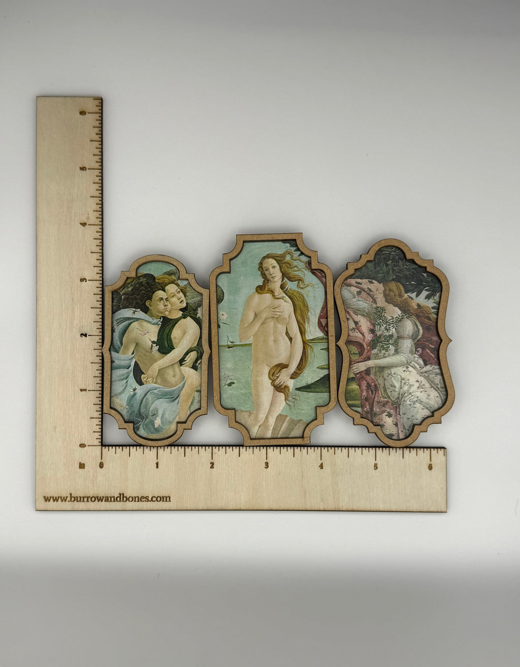 Renaissance Art Wooden Magnet Set of 3