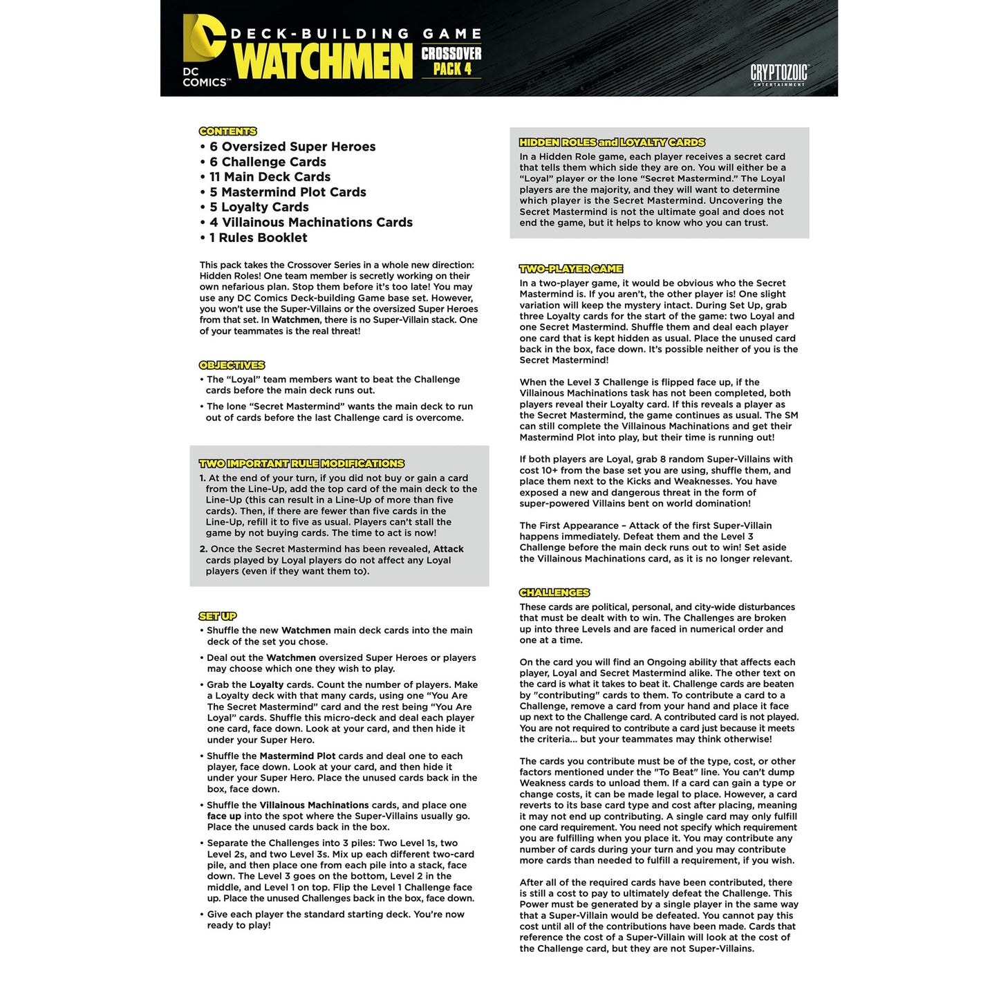 DC Deck-Building Game Crossover Pack 4: Watchmen