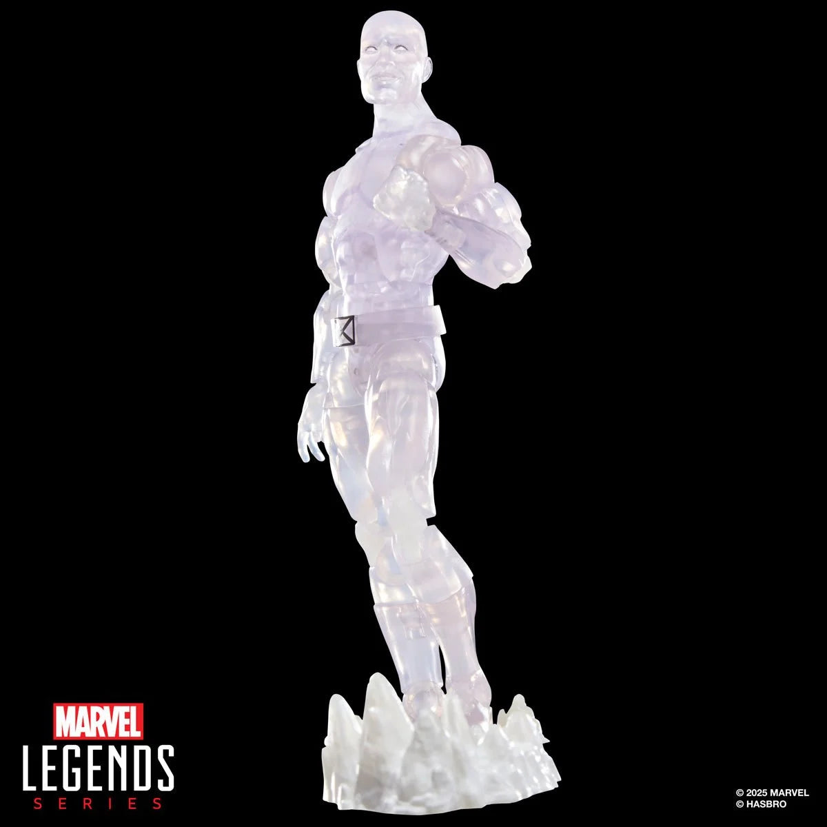 Marvel Legends Series figure on a white base with a black background