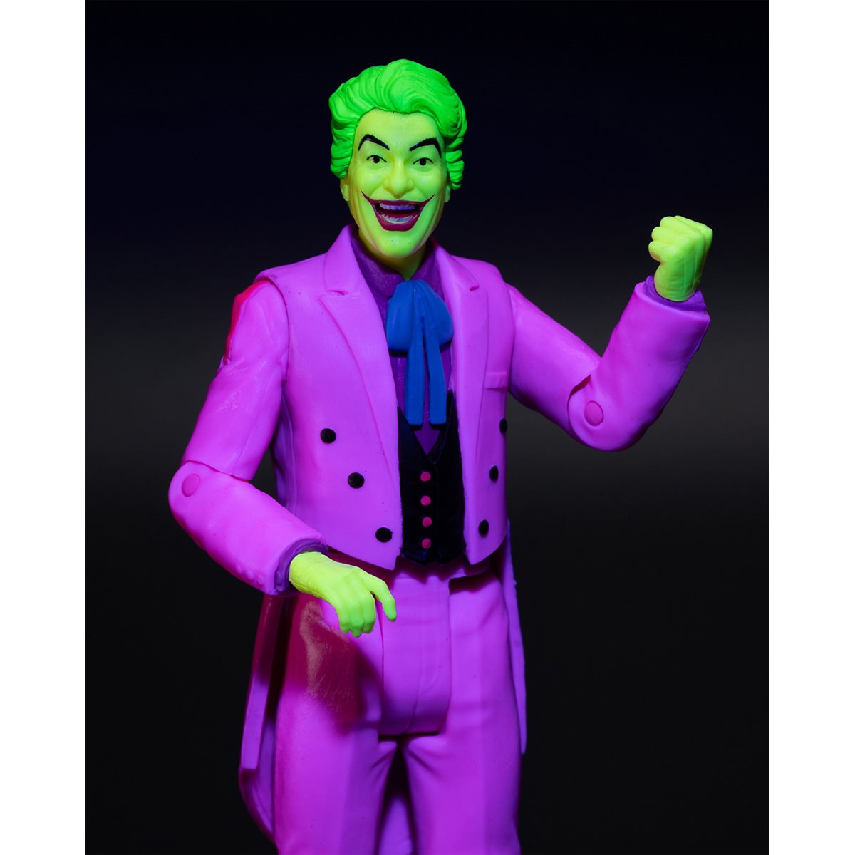 DC Retro The Joker Batman: Classic TV Series Black Light Gold Label 6-Inch Action Figure - Entertainment Earth Exclusive