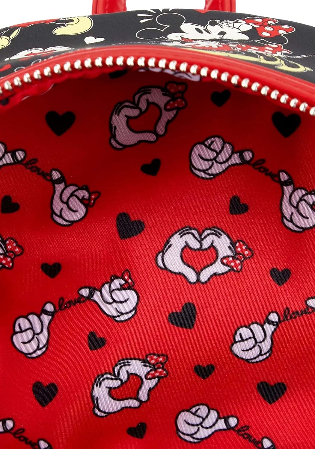Loungefly Disney Mickey and Minnie Heart Hands Mini Backpack