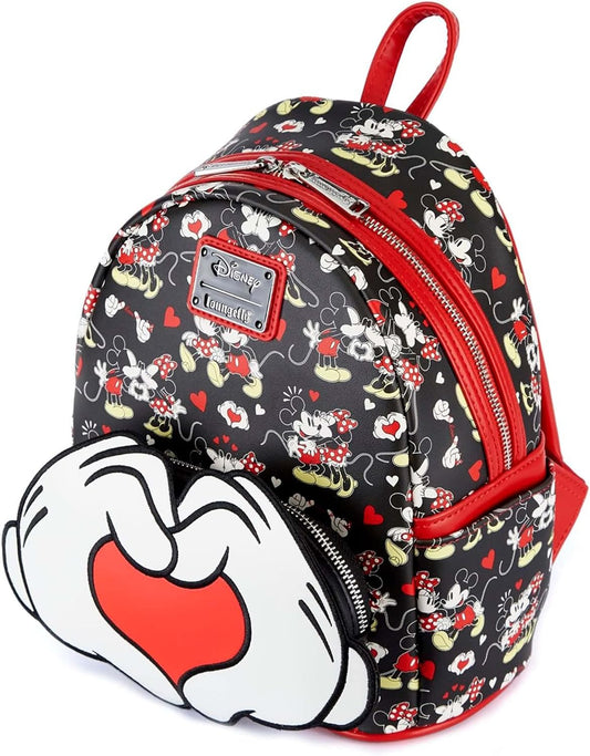 Loungefly Disney Mickey and Minnie Heart Hands Mini Backpack