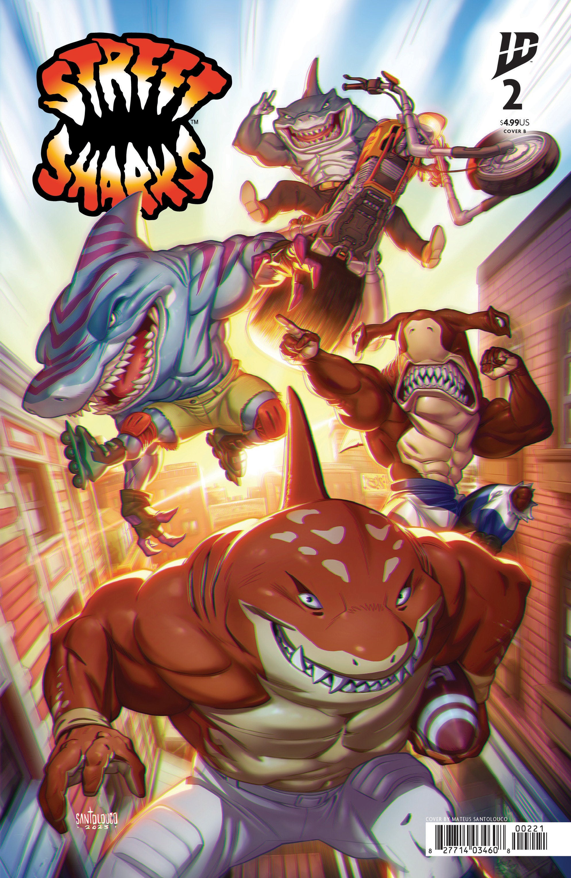 Comic book cover featuring shark-themed characters with 'Street Sharks' title and issue number.