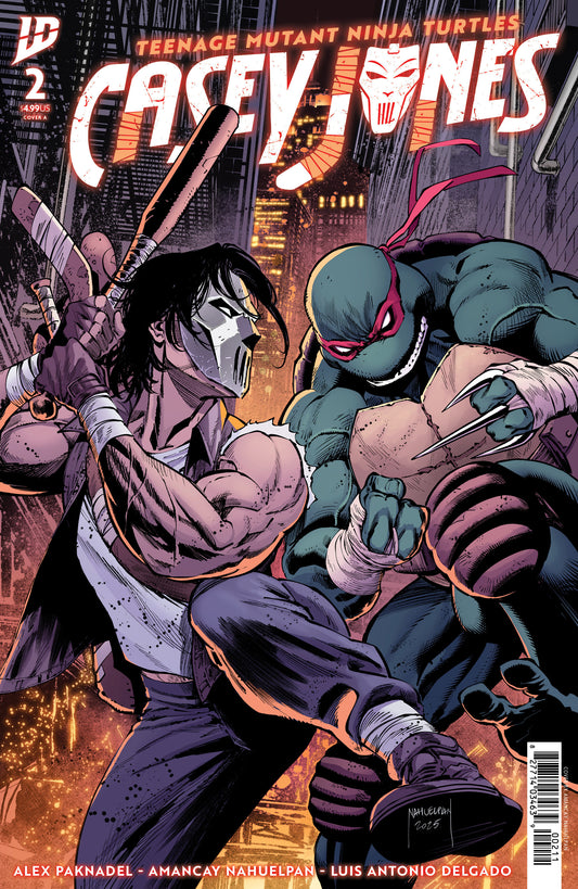 Comic book cover featuring a character and a turtle with a cityscape background