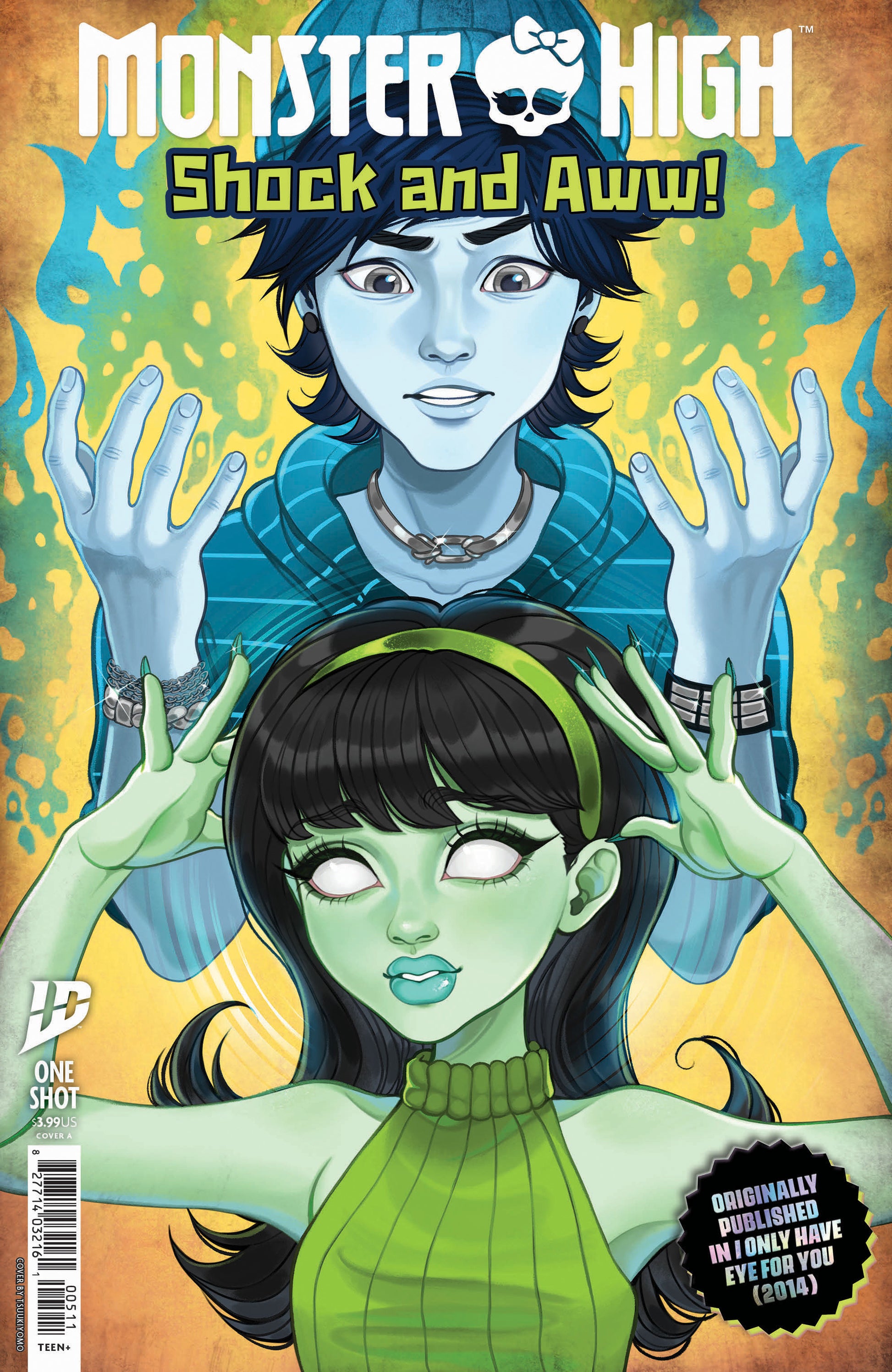 Monster High comic book cover with two characters on a colorful background