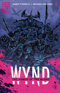 Comic book cover featuring armored figures with a dark and intense design.