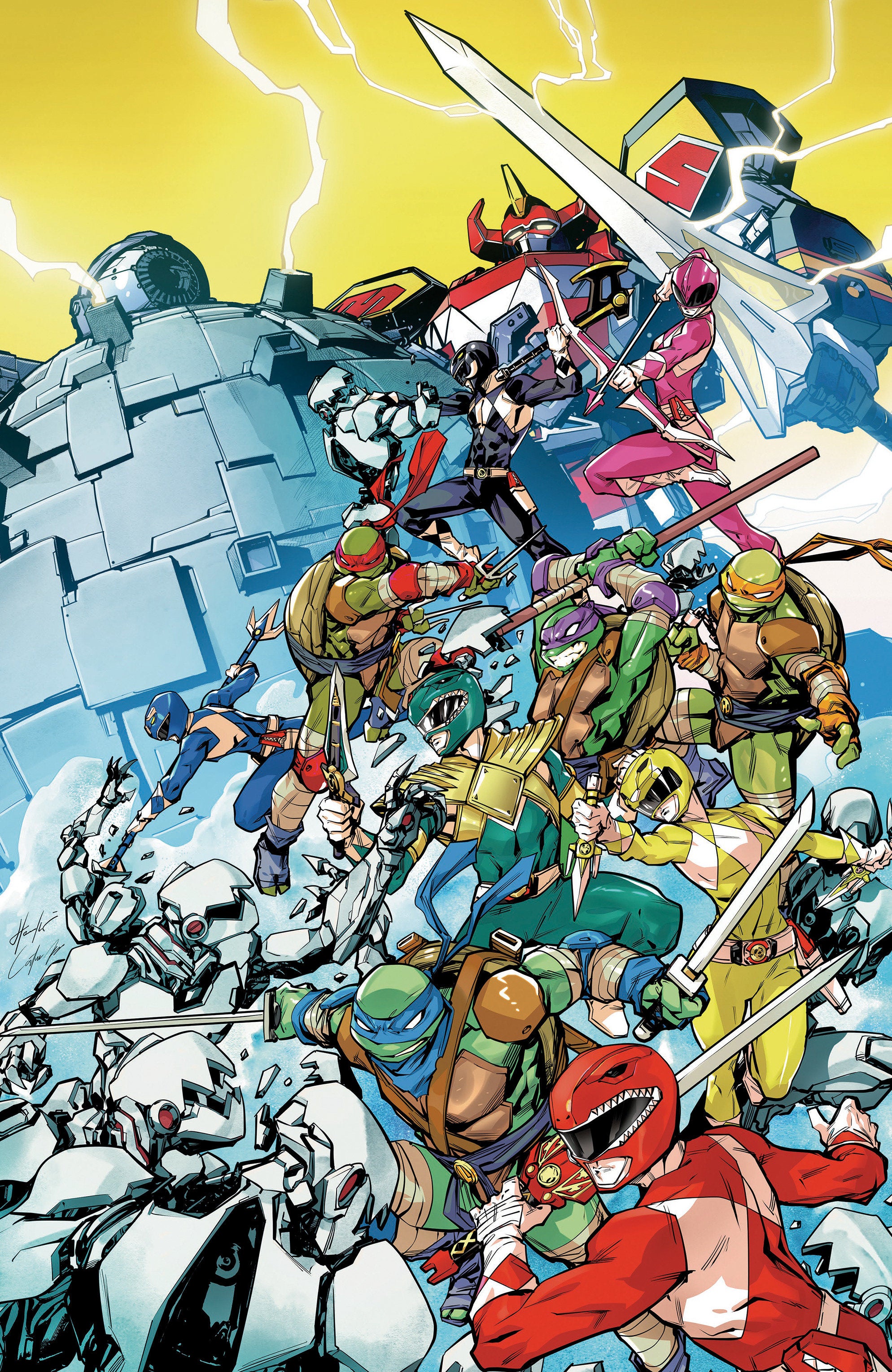Mighty Morphin Power Rangers/Teenage Mutant Ninja Turtles III #4 M 1:5 Foc Variant Edition (Full Art, Foil Stamp, Tba)
