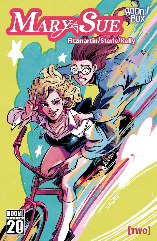 Comic book cover of 'Mary Sue' with two characters on a colorful background