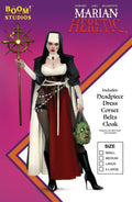 Comic book cover featuring a character in a costume with text about Boom! Studios and Marian Heretic.