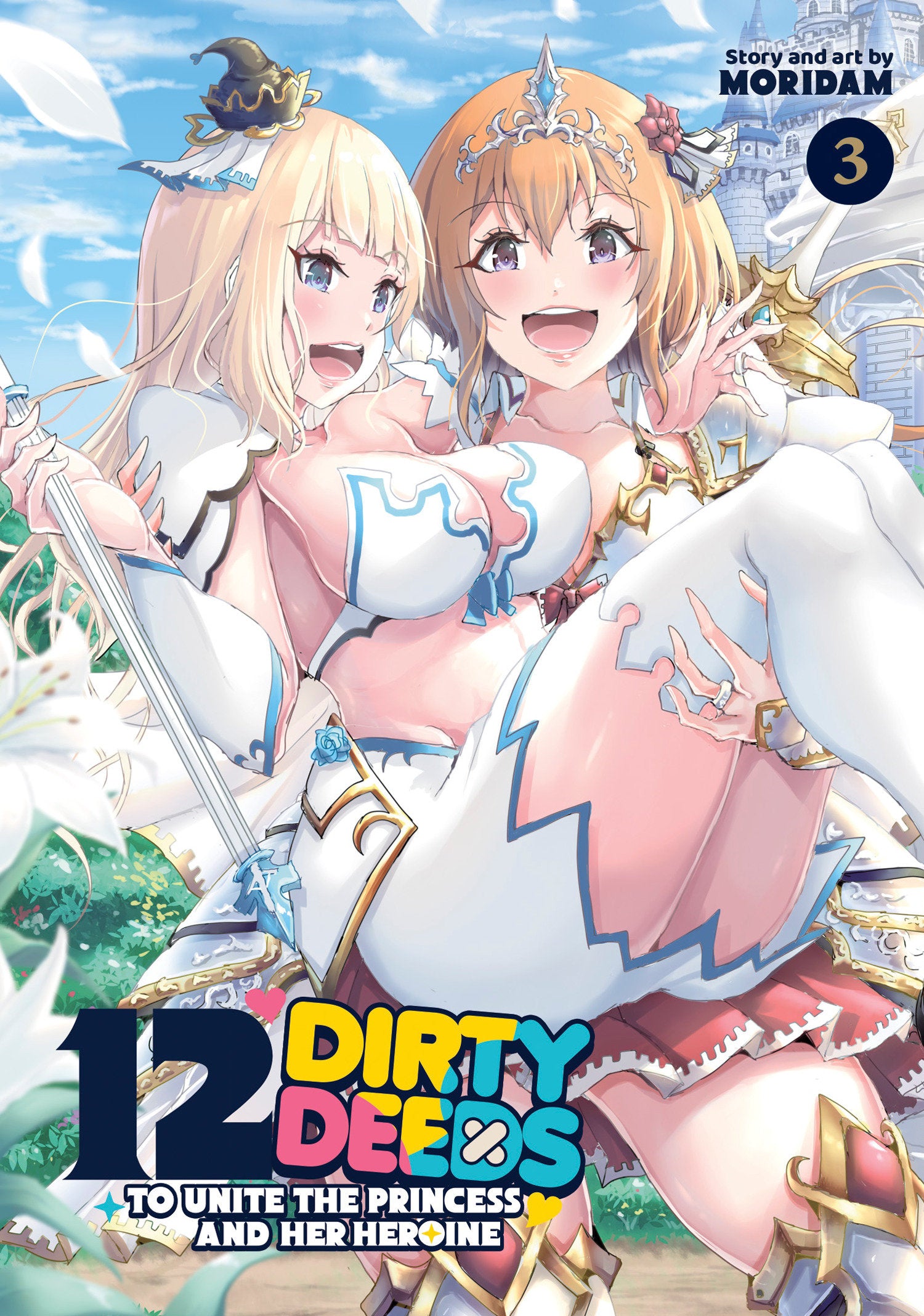 Cover of a manga book featuring two characters in elaborate costumes with '12 Dirty Deeds' text.