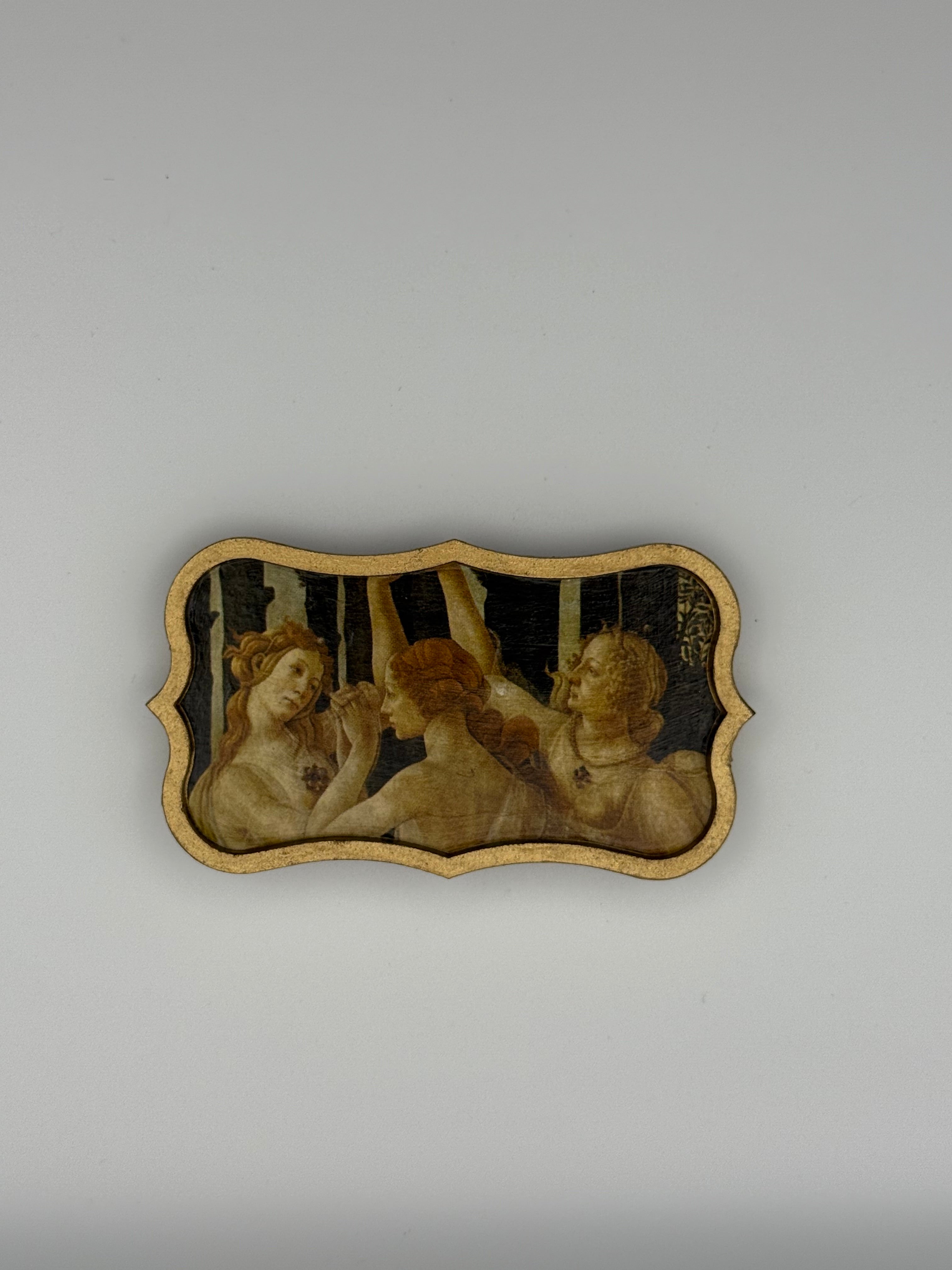 Handmade Wood Art Magnet Set of 3 – Sandro Botticelli, Primavera (c. 1480)