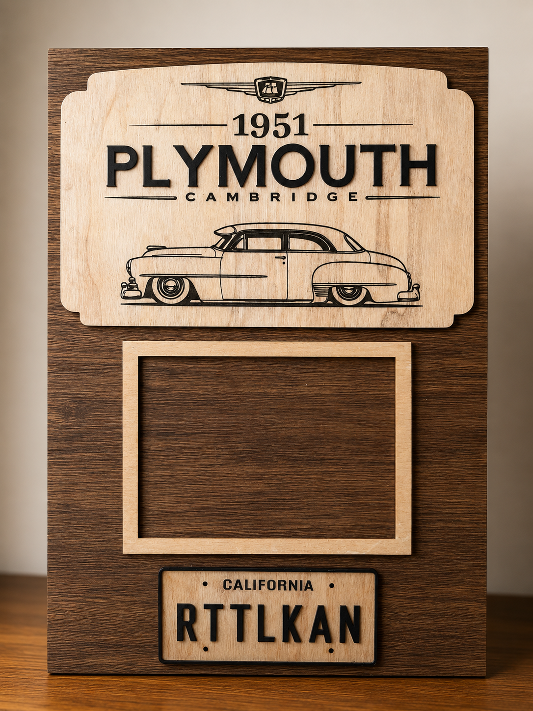 Personalized Classic Car Photo Plaque