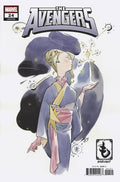 Comic book cover of 'The Avengers' featuring a character in traditional attire with a large weapon.