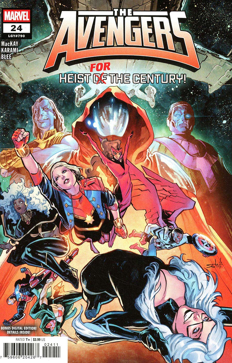 Comic book cover featuring superhero characters with 'The Avengers' title