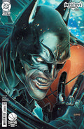 Comic book cover featuring a superhero in a mask with a blue and orange background
