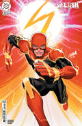 Comic book cover featuring a superhero in a red and black costume with a bright yellow 'S' emblem.