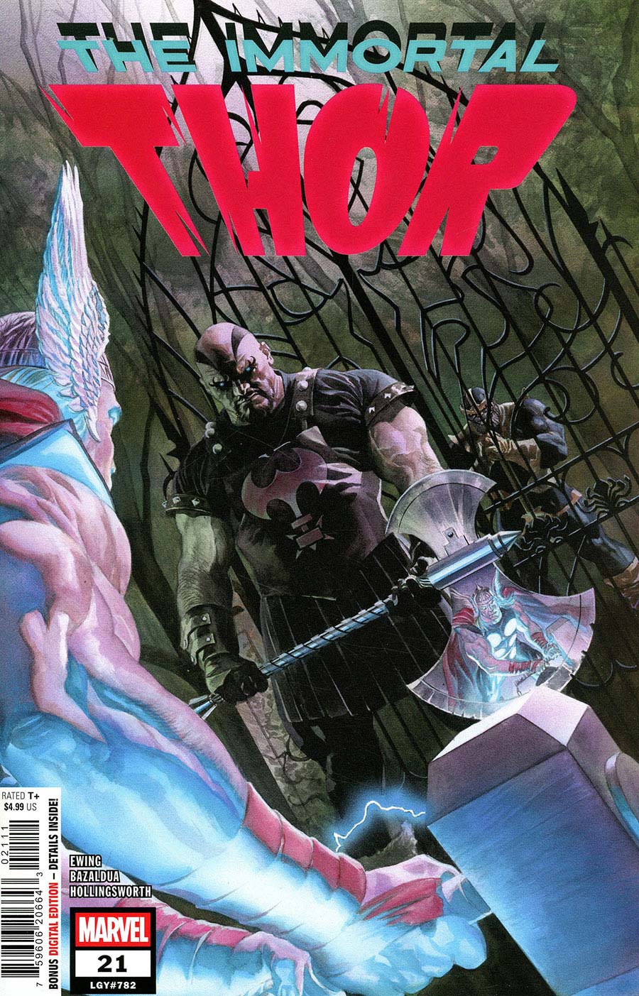 Comic book cover featuring 'The Immortal Thor' with a character holding an axe.