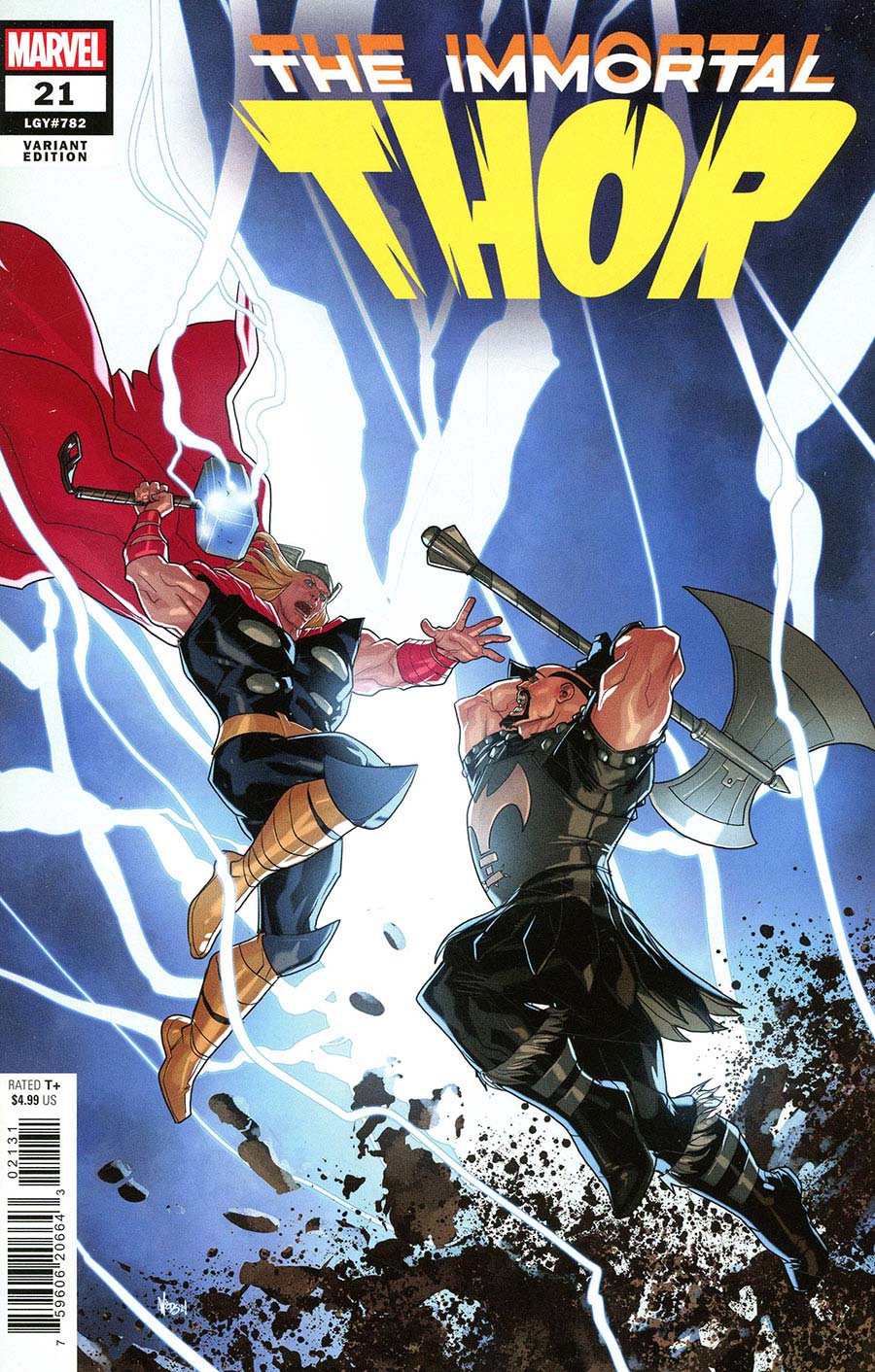 Comic book cover featuring 'The Immortal Thor' with two characters in action.